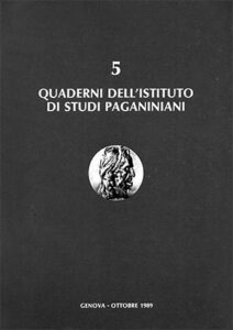 Copertina del Quaderno n 5 degli Istiituti di Studi Paganiniani