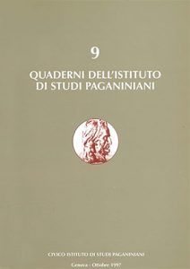 Copertina del Quaderno n 9 dell'Istituto di Studi Paganiniani - Ottobre 1997