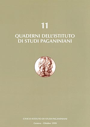 Copertina Quaderno degli Istituti di Studi Paganiniani - n 11 - Ottobre 1999
