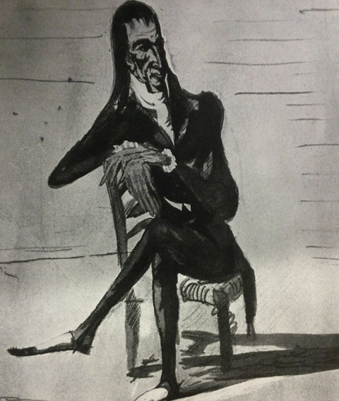 Frantisek Tichy, Paganini - Caricatura – riprod. fotografica (Archivio Vyborny, Biblioteca Berio, Genova)